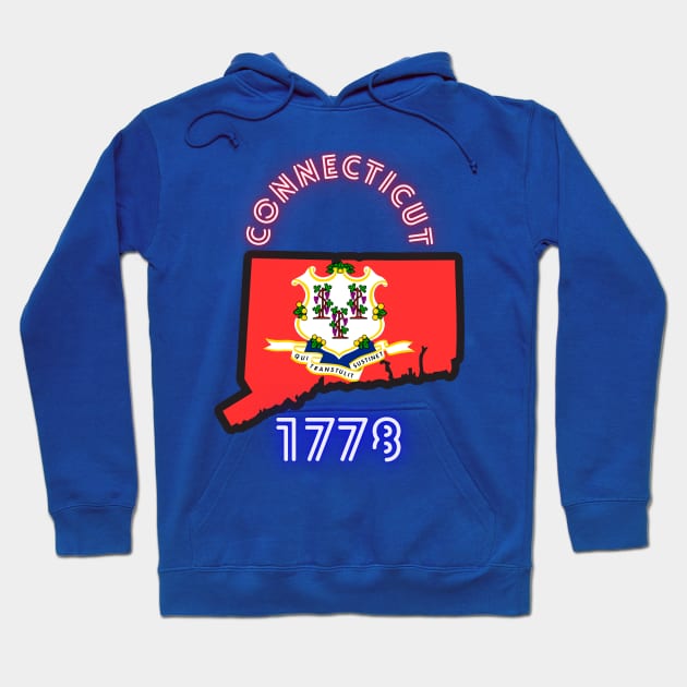 State of Connecticut USA Hoodie by TopSea